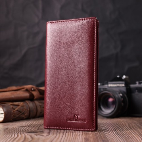 Гаманець ST Leather З натуральної шкіри Бордовий (22541)