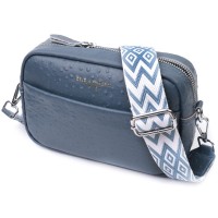 Сумка Vintage Жіноча з фактурної натуральної шкіри Синя (22661)