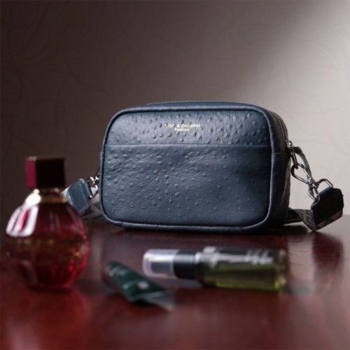 Сумка Vintage Жіноча з фактурної натуральної шкіри Синя (22661)