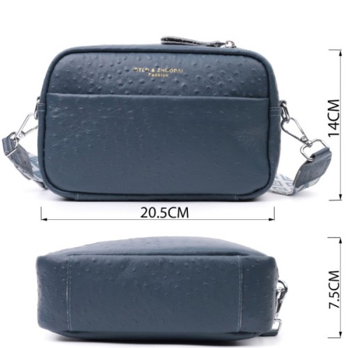 Сумка Vintage Жіноча з фактурної натуральної шкіри Синя (22661)