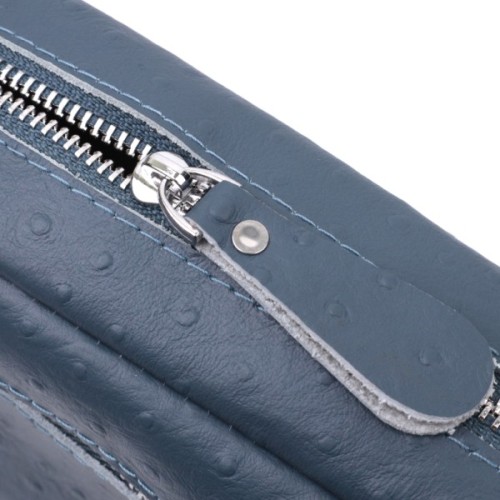 Сумка Vintage Жіноча з фактурної натуральної шкіри Синя (22661)