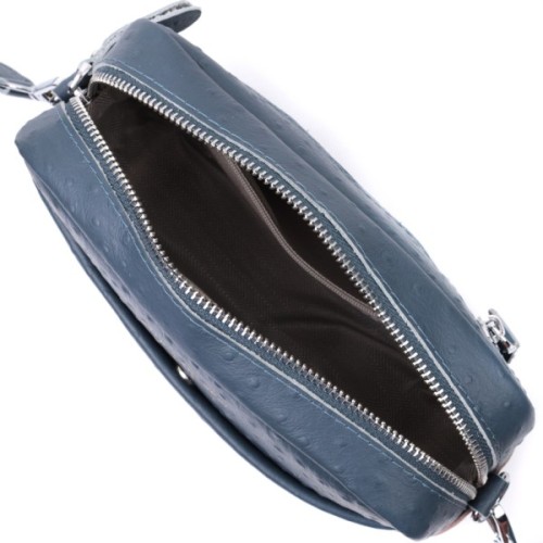 Сумка Vintage Жіноча з фактурної натуральної шкіри Синя (22661)