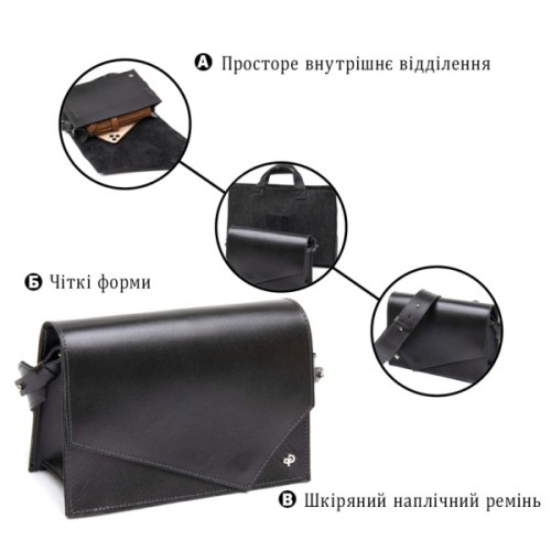 Сумка Grande Pelle З натуральної шкіри Чорна (11434)