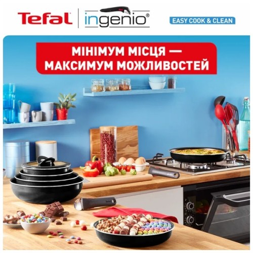 Набір посуду Tefal Ingenio Easy Cook & Clean, 5 предметів, чорний (L1539543)