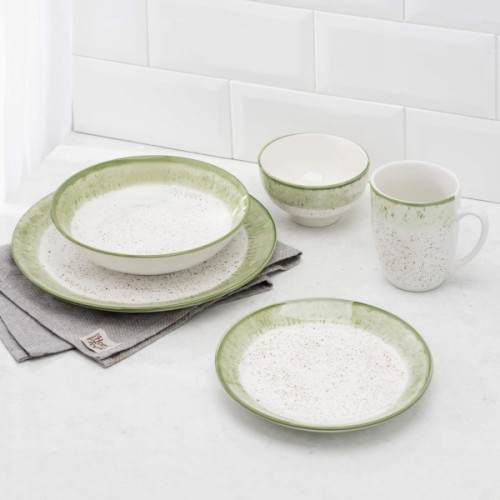 Чашка Ardesto Siena, 360мл, порцеляна, біло-зелений (AR2936SWG)