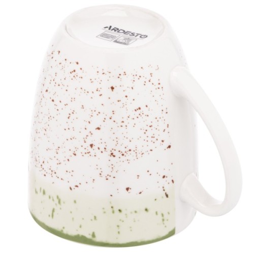 Чашка Ardesto Siena, 360мл, порцеляна, біло-зелений (AR2936SWG)