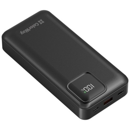Батарея універсальна ColorWay 20 000 mAh Optimal Power PD/22.5W, QC/3.0, Black (CW-PB200LPB5BK-PDD)