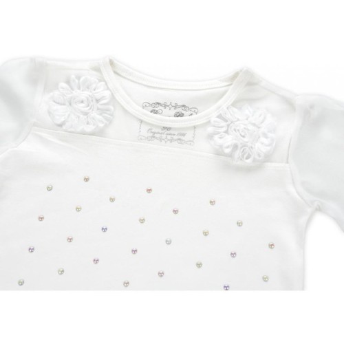 Кофта дитяча Breeze з шифоновими рукавами і стразами (8840-98G-beige)