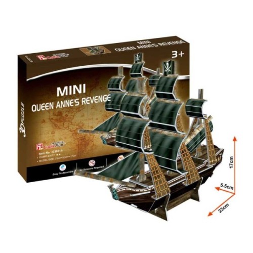 Пазл Cubic Fun 3D Корабель Помста Королеви Анни серія міні (S3031h)