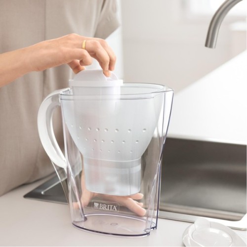 Фільтр-глечик Brita Marella Memo MXPro 2.4л (1.4л води) з фільтр-картриджем 3шт, білий (1061242)