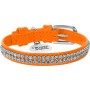 Нашийник для тварин WAUDOG Glamour з QR-паспортом "Стрази" XS Ш 9 мм помаранчевий (33064)