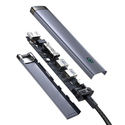 Концентратор Baseus USB-C 7-Port HDMI 4K60Hz + 2xUSB 3.0 + PD + SD/TF 3.0 + 3.5mm gray (B00052803811-02)