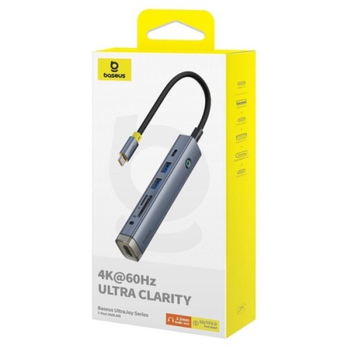 Концентратор Baseus USB-C 7-Port HDMI 4K60Hz + 2xUSB 3.0 + PD + SD/TF 3.0 + 3.5mm gray (B00052803811-02)