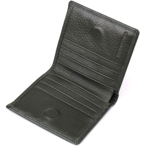 Гаманець ST Leather З натуральної шкіри Зелений (23093)