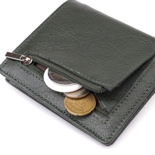 Гаманець ST Leather З натуральної шкіри Зелений (23093)