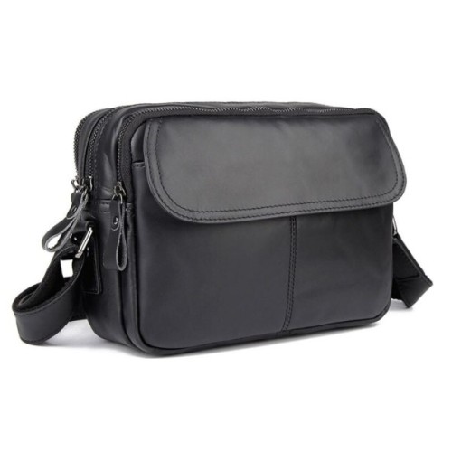 Сумка Vintage З натуральної шкіри зерниста Чорна (14548)