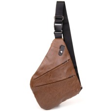 Сумка Vintage Слінг шкірозамінник Світло-коричнева (20567)
