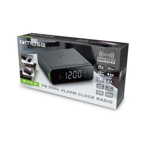 Настільний годинник Muse Радіо-годинник з USB (M-175 WI)