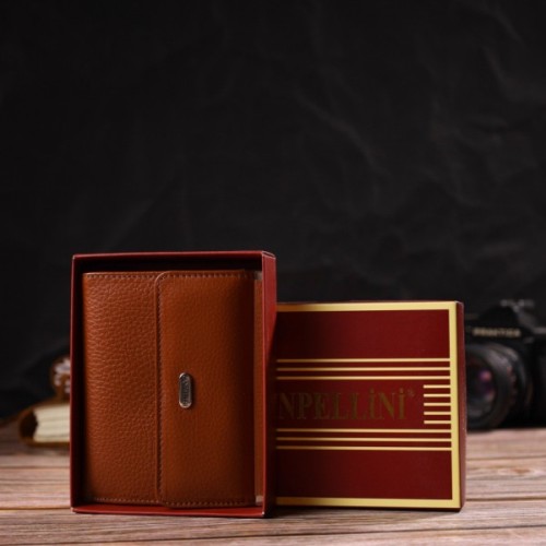 Гаманець Canpellini З натуральної шкіри флотар Коричневий (21811)