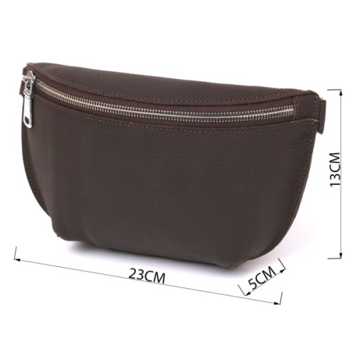 Сумка Shvigel Шкіряна матова бананка Коричнева (16381)