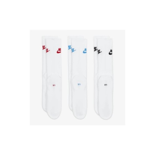 Шкарпетки Nike U NK NSW EVERYDAY ESSENTIAL CR 3PR DX5025-911 38-42 3 пари Білий/Мультиколор (196148785739)