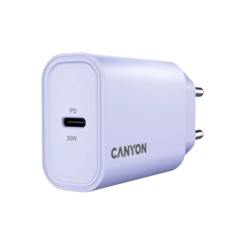 Зарядний пристрій Canyon 30CL OnCharge USB-C PD30W Purple (CNE-CHA30CLPU)
