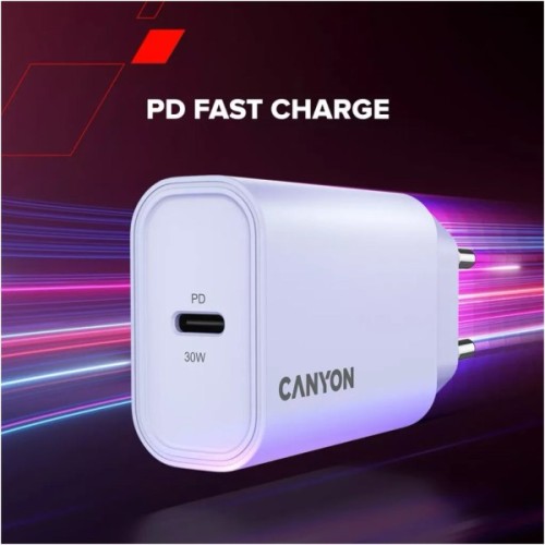 Зарядний пристрій Canyon 30CL OnCharge USB-C PD30W Purple (CNE-CHA30CLPU)