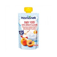 Дитяче пюре Hamanek Яблуко Абрикос Сир, 120 г (8595139783921)