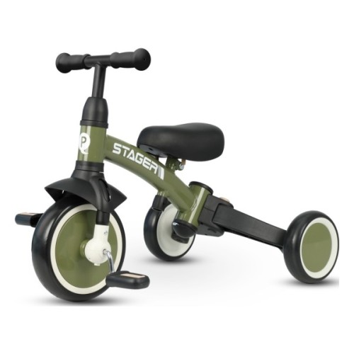 Дитячий велосипед QPlay Stager 3 в 1 з ручкою, біговел, Dark Green (T80STAGERDarkGreen)