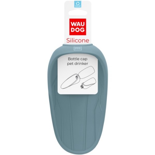 Універсальний посуд для тварин WAUDOG Silicone Поїлка-насадка на пляшку 165х90 мм сіра (507711)