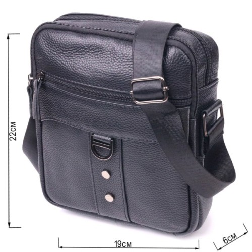 Сумка Vintage Чоловіча з натуральної шкіри Чорна (21291)