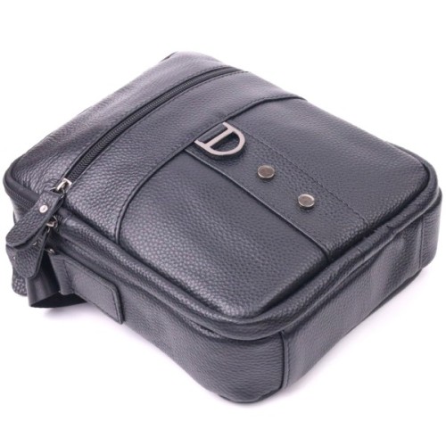 Сумка Vintage Чоловіча з натуральної шкіри Чорна (21291)