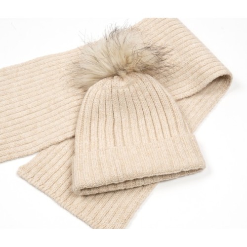 Шапка дитяча Na з шарфом (NA 1180-48-beige)