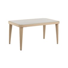 Стіл садовий Tilia Osaka 90x150 см з зовнішнім склом кавовий, ніжки пластикові (10059)