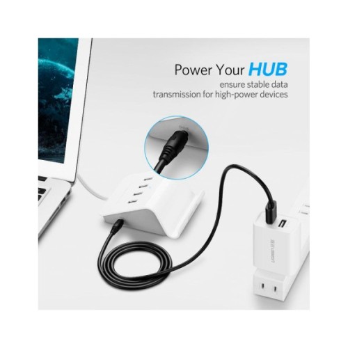 Кабель живлення USB to DC 3.5mm 5V 1.0m black Ugreen (10376)