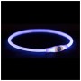 Нашийник для тварин Trixie Flash Light Ring USB мигаючий силіконовий синій L–XL 65 см/8 мм (4057589126658)