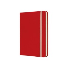 Книга записна Optima А6 SQUARE, тверда обкладинка, гумка, кремовий блок лінія, червоний (O20386-03)