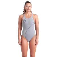 Купальник Arena Trail Swimsuit V Back 009022-520 Сірий 38 (3468337535959)