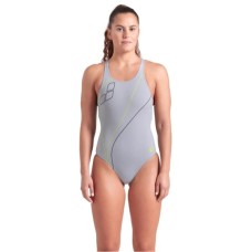 Купальник Arena Trail Swimsuit V Back 009022-520 Сірий 38 (3468337535959)