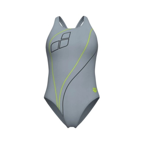 Купальник Arena Trail Swimsuit V Back 009022-520 Сірий 38 (3468337535959)