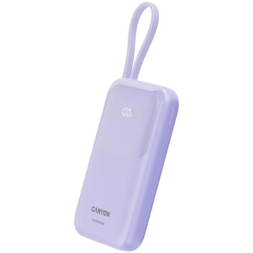 Батарея універсальна Canyon 10000mAh OnPower 101 PD/22.5W built-in cable Purple (CNS-CPB101PU)
