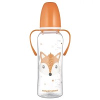 Пляшечка для годування Canpol babies CUTE ANIMALS стандартна з ручками 250 мл помаранчева (11/845_ora)