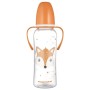 Пляшечка для годування Canpol babies CUTE ANIMALS стандартна з ручками 250 мл помаранчева (11/845_ora)