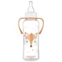 Пляшечка для годування Canpol babies CUTE ANIMALS стандартна з ручками 250 мл помаранчева (11/845_ora)