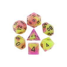 Набір кубиків для настільних ігор Games 7 Days Double Color Glow in the dark 7 Dice Set - Yellow-Pink (g7dglowdc04)