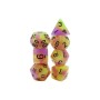Набір кубиків для настільних ігор Games 7 Days Double Color Glow in the dark 7 Dice Set - Yellow-Pink (g7dglowdc04)