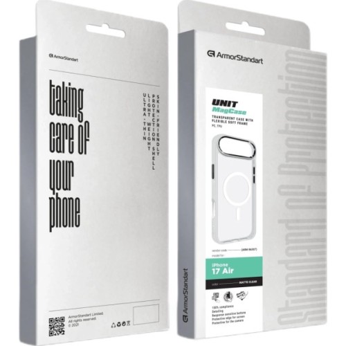 Чохол до мобільного телефона Armorstandart Unit MagCase Apple iPhone 17 Air Matte Clear Silver (ARM88999)