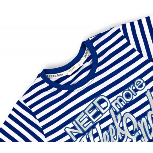 Футболка дитяча Breeze в смужку (7380-128B-blue)