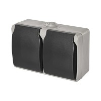 Розетка EMOS 16A 250V IP44 подвійна (A1396.1)