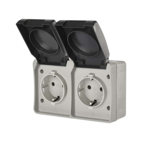 Розетка EMOS 16A 250V IP44 подвійна (A1396.1)